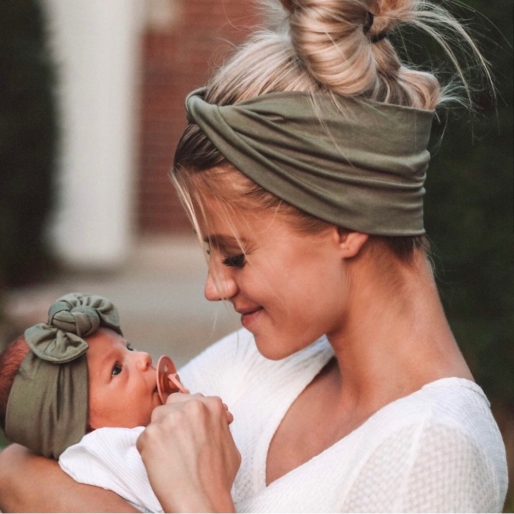 Mommy and me bow headband set